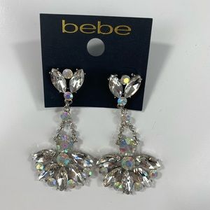 Bebe Silver Floral Earrings NWT $34